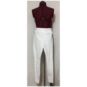 White velvet leggings